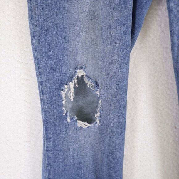 Democracy Freedom Jegging Light Blue Denim Jeans Size 14 35/28 Factory Distresse - Picture 3 of 9